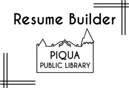 Resume builder Piqua Public Library