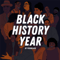 Black History Year podcast logo.