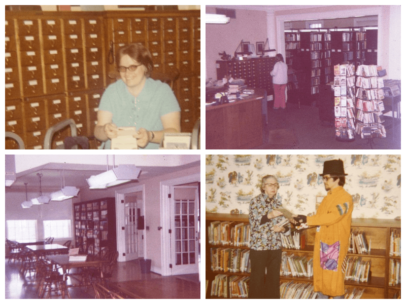 Photo collage of patrons and staff at the Flesh Public Library during various programs.