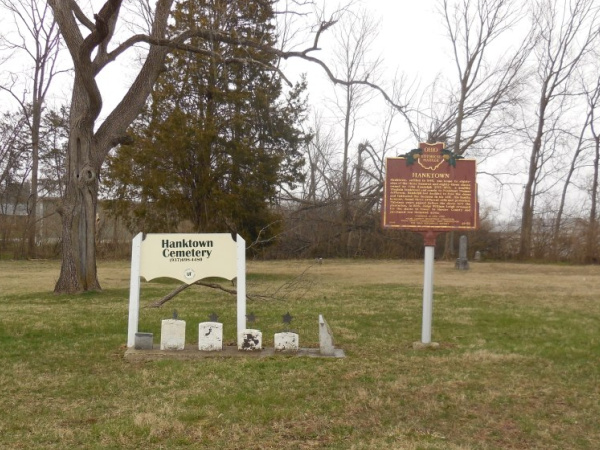 Photograph of the Hanktown Cemetery and Ohio Historical Marker