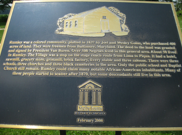 Photograph of the Rumley Ohio Historical Marker