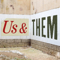 Us & Them podcast logo.